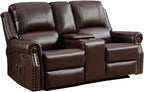 EBELLO Power Reclining Loveseat, Faux Leather Double Recliner Sofa - Image 8