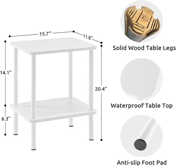 Apicizon 2 Tier End Table, Small Side Table - Image 3