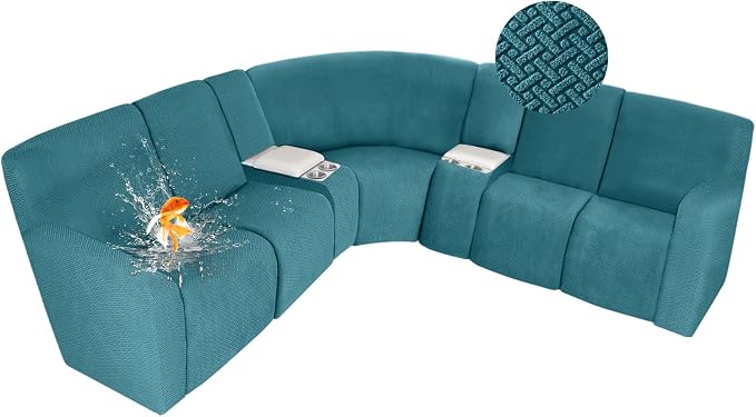 ALIECOM 100% Waterproof Recliner Sectional Couch Covers L Shape Stretch Corner by ALIECOM