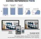 PU MEI Sherpa Blanket Twin Plaid Thick Bed Blanket, 60”*80” Super Soft Flannel - Image 8