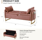 48" End of Bed Bench, Modern Storage Benches - Image 2