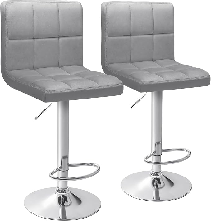 Homall Bar Stools Modern Velvet Adjustable Swivel Barstools, Armless Hydraulic by Homall
