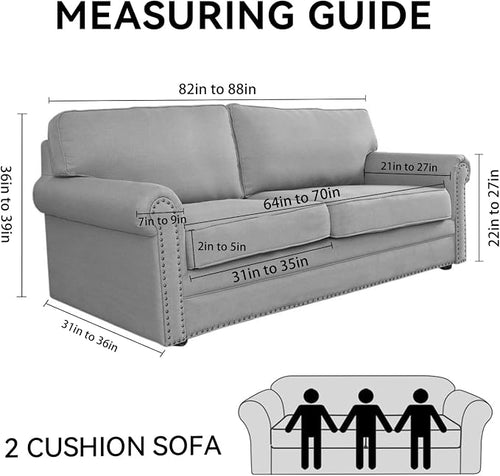 100% WaterproofCouch Cover 3-Piece Set Striped Sofa Slipcovers - Image 2