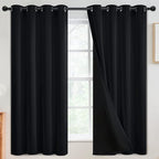 SimpleHome Black 100% Blackout Curtains Room Darkening Living Room 63 Inch | by SimpleHome