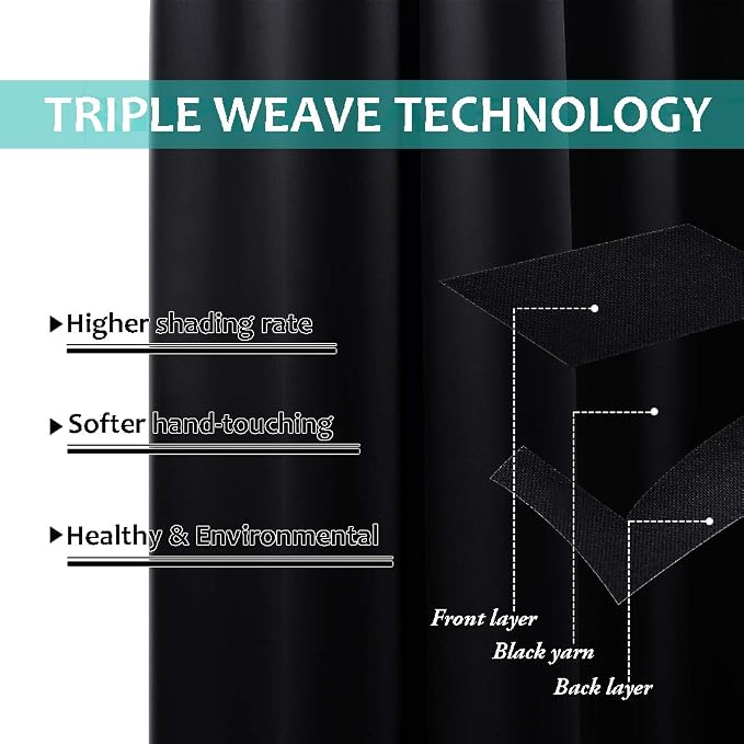 NICETOWN Cold Blocking 100% Blackout Curtains, Durable Black Lined Blackout - Image 6