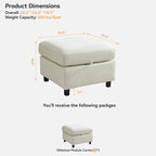 WUTUTUEE 25" Square Storage Ottoman - Image 2