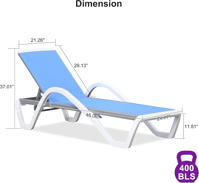 PURPLE LEAF Patio Chaise Lounge Chair - Image 2