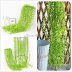 Artificial Vines, 10 Pack Hanging Ivy Fake Weeping Willow Greenery Leaves Plastic Plants Faux Garland Vine UV Resistant for Indoor Outdoor Garden Door Wall Baskets Wedding Party Decoration - Green - Image 6