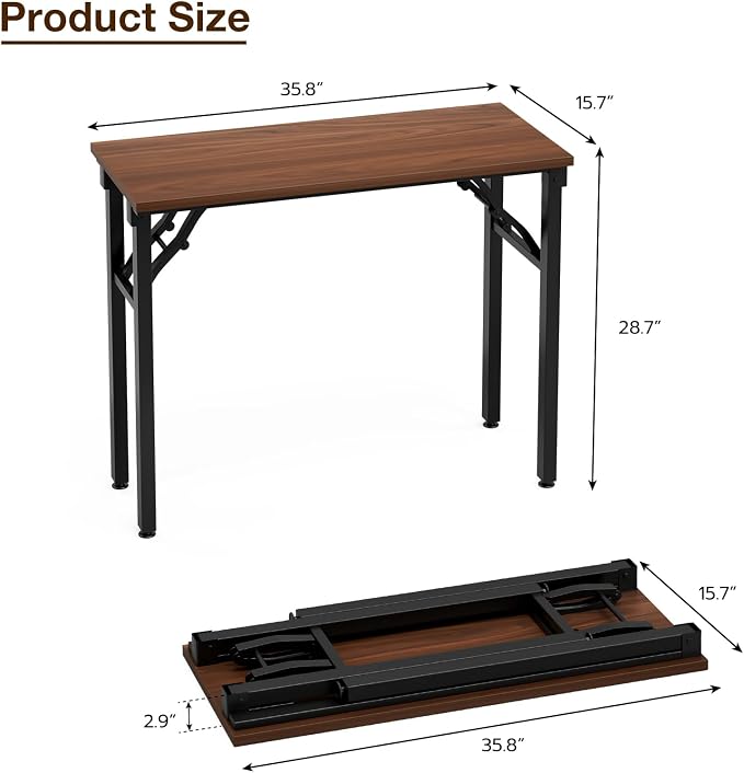 TEMI Small Computer Desk Folding Table - Image 3