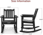 Stoog Low Back Patio Rocking Chair – Heavy Duty 400 lbs Capacity Outdoor Rocker - Image 3