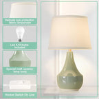 GyroVu 18" Table Lamp Set of 2, Ceramic Table Lamp Classic Beside Lamps - Image 7