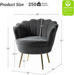 HULALA HOME Modern Velvet Accent Chairs Set of 2 - Image 2