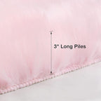 duduta Pink Faux Sheepskin Fur Rug 3x5 ft, Fluffy Carpet Rug | Shag Fuzzy - Image 2