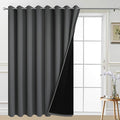 Yakamok Dark Grey Blackout Patio Door Curtain Panels W100 x L96, 1 Panel | by Yakamok
