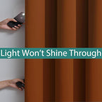 Yakamok Burnt Orange 100% Blackout Curtains 96 Inches Long 52" Wide 2 PCS | - Image 2