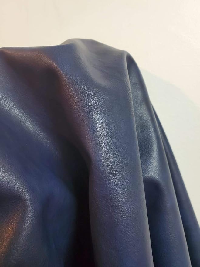 NAT Leathers | Navy Soft Faux Vegan PU Leather by The Yard Synthetic Pleather by NATLeathers