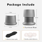 Adjustable Furniture Bed Risers, 1.6-2.6 inch Bed Risers Gray, Durable Plastic - Image 6