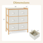 LOKO Fabric Dresser with 6 Drawers, Modern Storage Tower with 6 Folding Fabric - Image 3