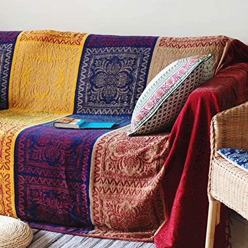 Boho Throw Blanket, Chenille Jacquard Tassels Throw Blankets by Unknown