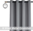 Yakamok Grey Room Darkening Curtains 52x45 inch Gray Grommet-Living Room | 2 - Image 3