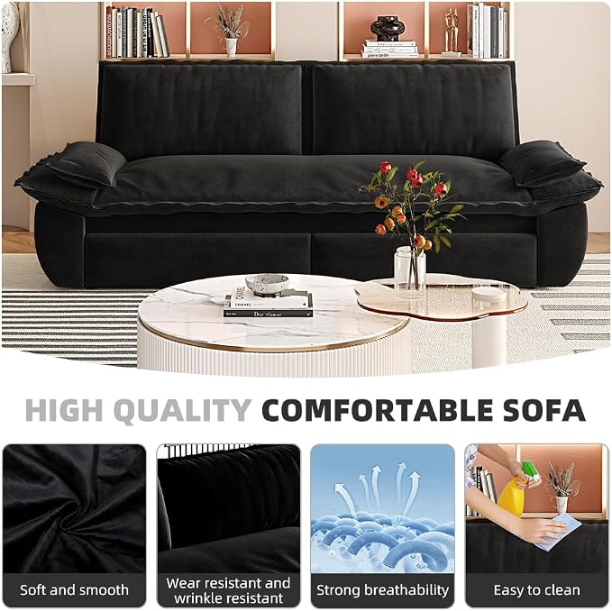 73.2" Sofa Bed Queen, 3-in-1 Pull Out Sofa Bed - Image 9