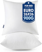 MIULEE 26x26 Euro Pillow Inserts 2 Pack, Throw Pillows by MIULEE