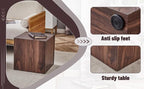 16'' Cube Coffee Table with Wood Grain Pattern, Square No Assembly End Table - Image 8