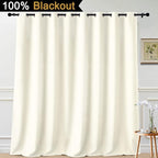 Yakamok Cream 100% Blackout Patio Door Curtain Panels W100 x L108, 1 Panel | - Image 2