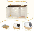 Hzuaneri Cat Litter Box Enclosure, Hidden Litter Box Cabinet Furniture - Image 7
