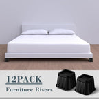 Ecally 12 Pack 4 Inch Square Furniture Risers Adjustable Bed Risers Heavy Duty - Image 3