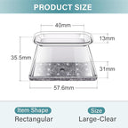 24 Pcs Chair Leg Floor Protectors Rectangle, Silicone Felt Furniture Leg Pads - Image 7