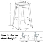 HAOBO Home 30" Backless Metal Counter Stool Height Bar Stools Barstools - Image 2