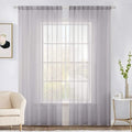 MIULEE 2 Panels Grey Sheer Curtains by MIULEE