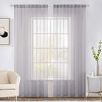 MIULEE 2 Panels Grey Sheer Curtains by MIULEE