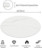32 Inch Round Tempered Glass Coffee Table Top - Image 6
