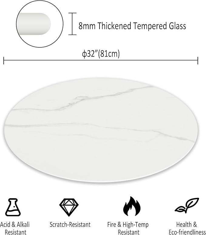 32 Inch Round Tempered Glass Coffee Table Top - Image 6