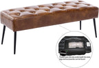 DUHOME Button-Tufted Ottoman Bench, Upholstered Bedroom Benches Leather - Image 6