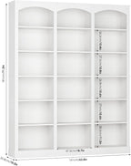 FACBOTALL 71" Triple Wide Bookshelf, 6 Tier Bookcase, Large White Bookshelf - Image 3