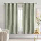 MIULEE Sage Green Back Tab Blackout Curtains 52x63 Inches Long 2 Panels Set | by MIULEE