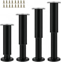 4PCS Adjustable 9.64-16.6 Inch Metal Furniture Legs Black Furniture Replacement by SWTOOL