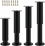 4PCS Adjustable 9.64-16.6 Inch Metal Furniture Legs Black Furniture Replacement by SWTOOL