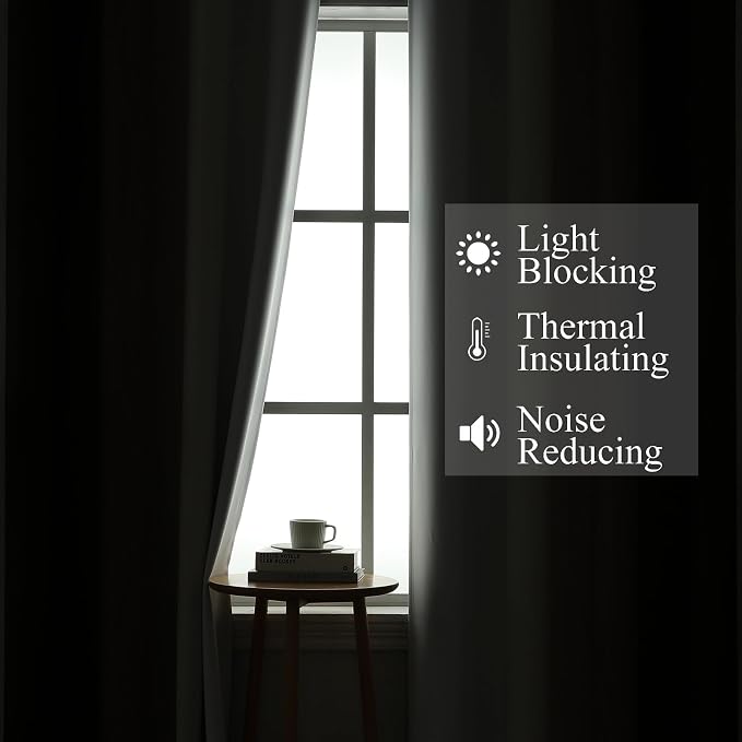 Brown and Greyish White Blackout Curtains 52Wx63L 2 Panels | Ombre Curtains - Image 3