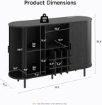 55 Inch Fluted Wine Bar Cabinet, Liquor Cabinet - Image 2