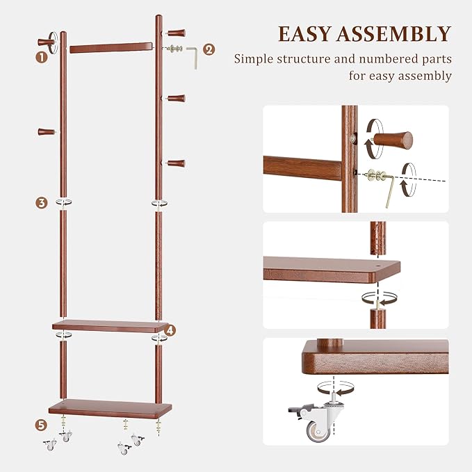 Taitiy Coat Rack Freestanding Clothing Rack - Image 7