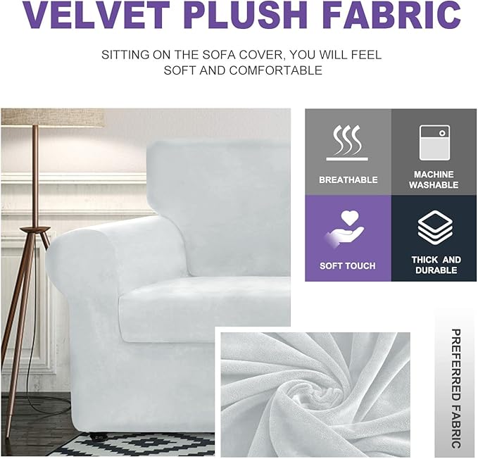 ZNSAYOTX Luxury Velvet Chair Slipcovers - Image 3