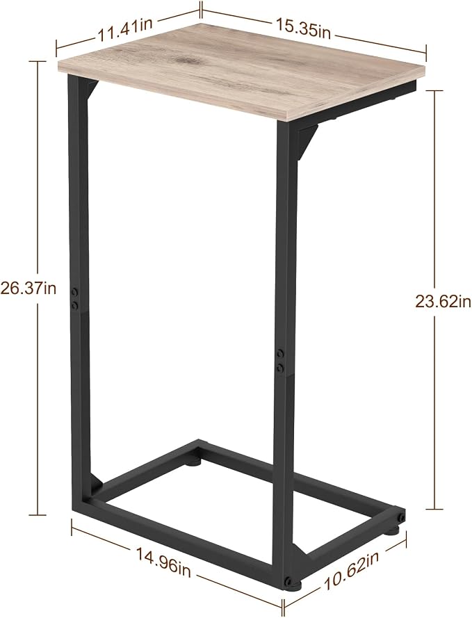 AMHANCIBLE C Shaped End Tables Set of 2, Couch Side Tables that Slide Under Sofa - Image 5