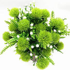 CATTREE Artificial Dandelion Plants, Plastic Flowers Shrubs Bushes Fake Grass Wedding Indoor Outdoor Home Garden Verandah Centerpieces Arrangements Party Decoration Planting Filler - Green 4 Pack - Image 6