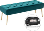 DUHOME Modern Velvet Bench Ottoman, Upholstered Bedroom Benches Footrest Stool - Image 6