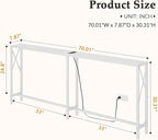 Gewudraw 70 in Skinny Sofa Table Behind Couch, Console Table - Image 3