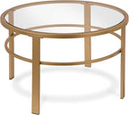 Henn&Hart Round Nested Coffee Table in Brass, Coffee Table coffee tables - Image 4